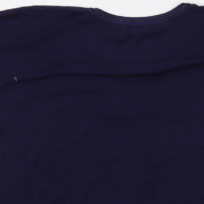 Womens UK Size XL Carole Hochman Blue Basic T-Shirt
