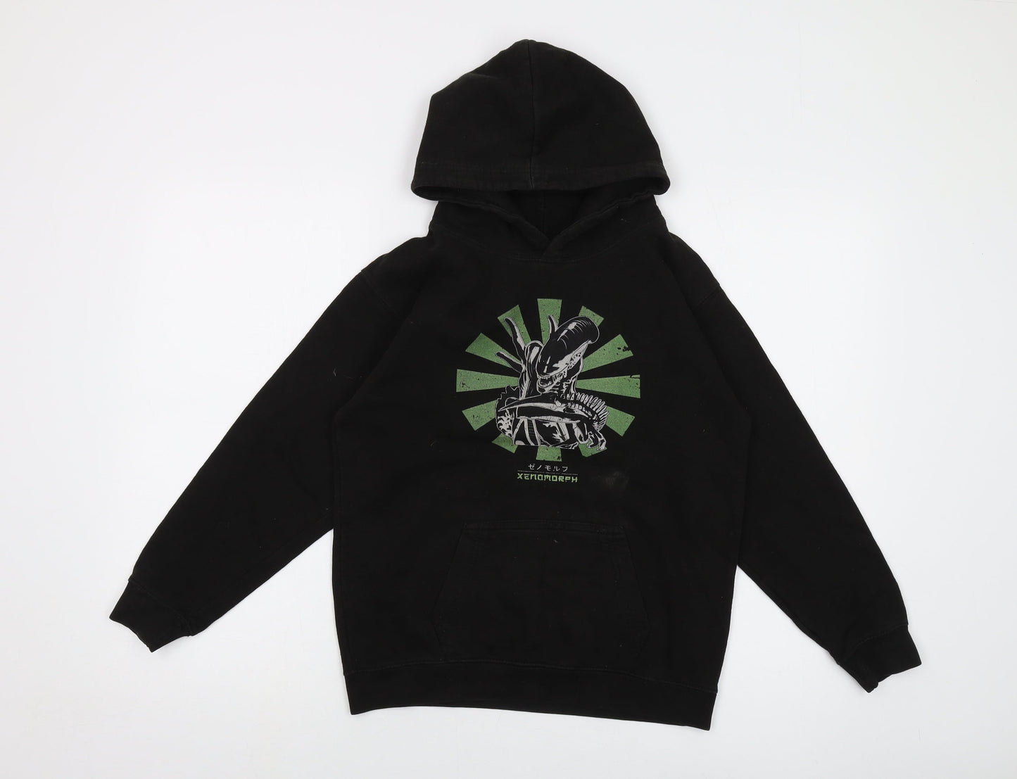Alien Boys Black Cotton Pullover Hoodie Size 12-13 Years Pullover - Xenomorph