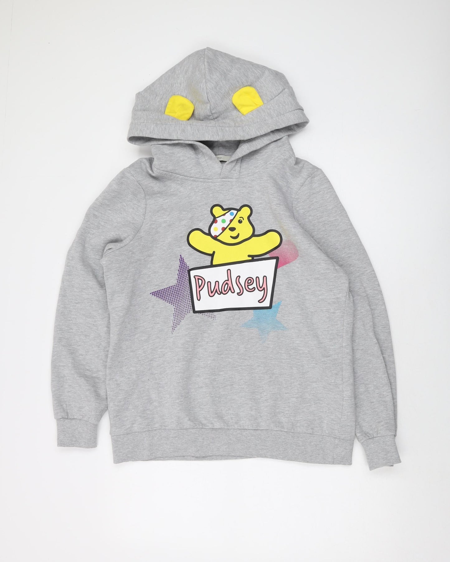 Womens UK Size 14 Pudsey Grey Pullover Hoodie