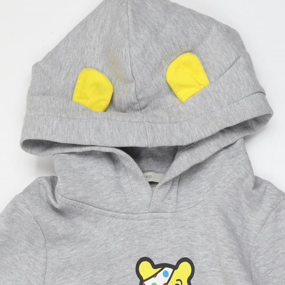 Womens UK Size 14 Pudsey Grey Pullover Hoodie