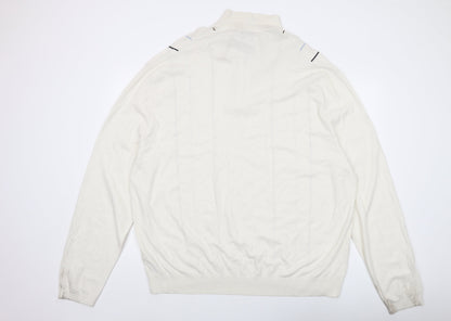 Autograph Mens Ivory Collared Viscose Pullover Jumper Size 4XL Long Sleeve