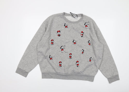 Womens UK Size M Disney Grey Pullover Sweatshirt