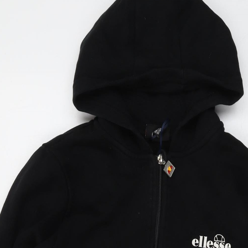 ellesse Boys Black Cotton Full Zip Hoodie Size 13-14 Years Zip