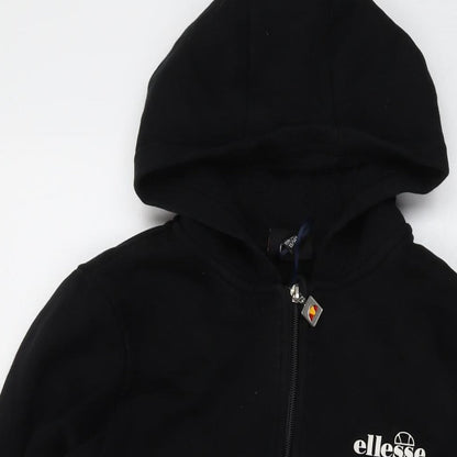 ellesse Boys Black Cotton Full Zip Hoodie Size 13-14 Years Zip