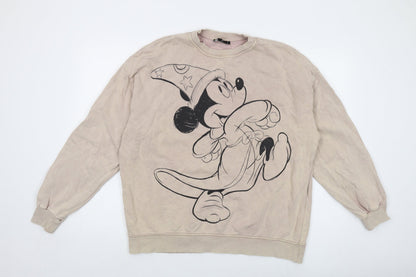 Womens UK Size S Disney Pink Pullover Sweatshirt