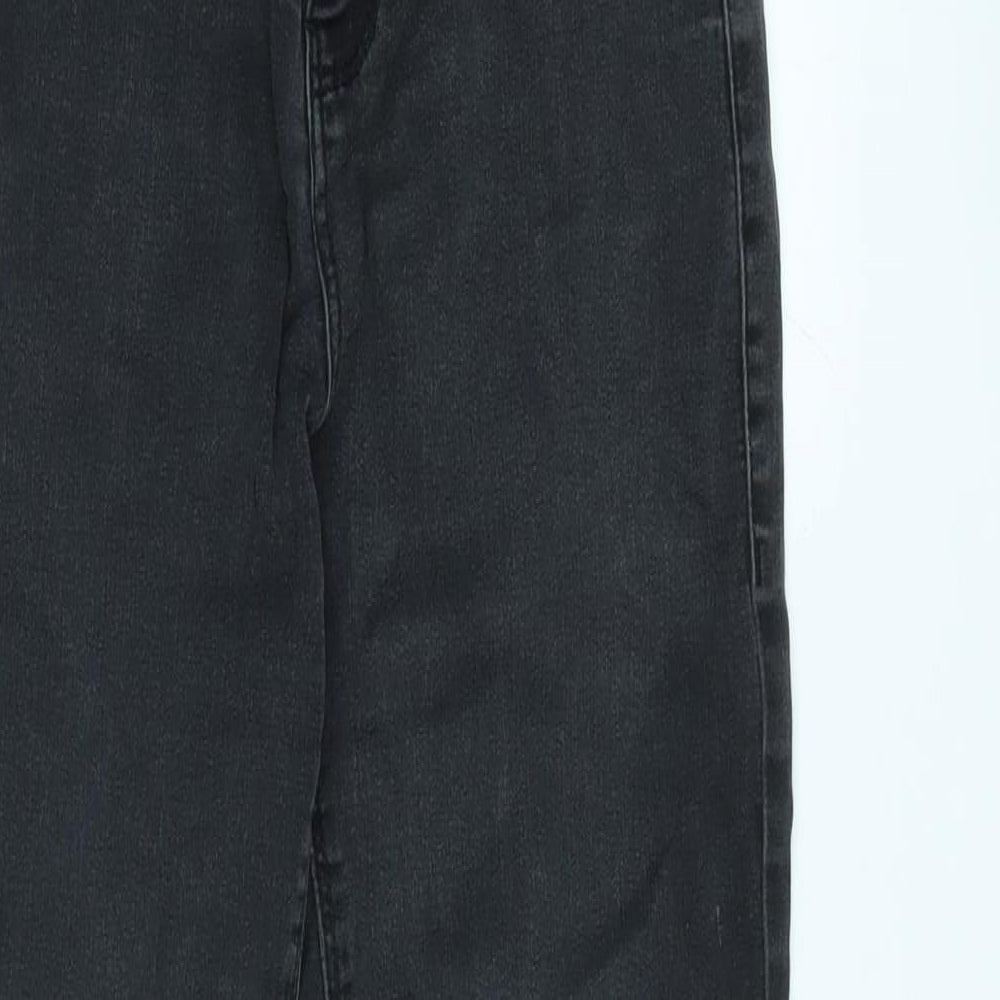 Dorothy Perkins Womens Grey Cotton Blend Tapered Jeans Size 4 L26.5 in Regular Zip