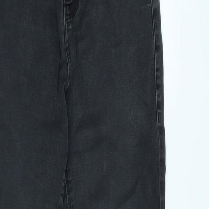 Dorothy Perkins Womens Grey Cotton Blend Tapered Jeans Size 4 L26.5 in Regular Zip