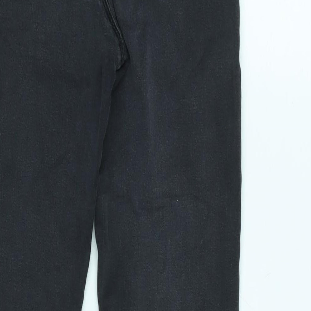 Dorothy Perkins Womens Grey Cotton Blend Tapered Jeans Size 4 L26.5 in Regular Zip