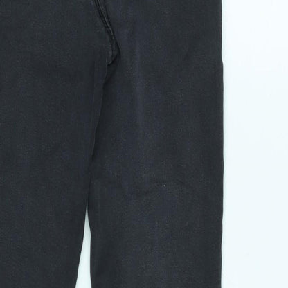 Dorothy Perkins Womens Grey Cotton Blend Tapered Jeans Size 4 L26.5 in Regular Zip