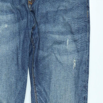 Mens UK Size 32 in River Island Mens Regular Fit Tapered Blue Jeans
