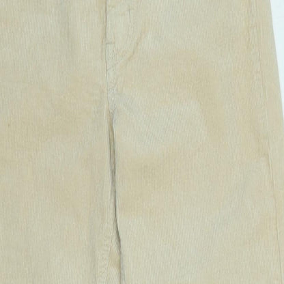 Divided Womens Beige Cotton Blend Trousers Size 6 L31 in Regular Zip
