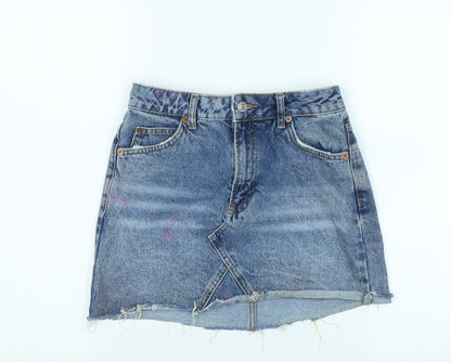 Womens UK Size 6 Topshop A-Line Canvas Skirt