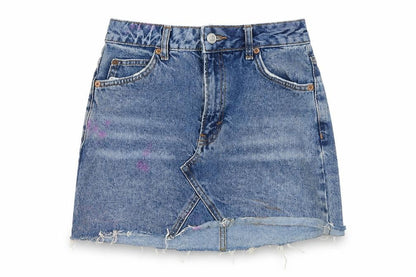 Womens UK Size 6 Topshop A-Line Canvas Skirt