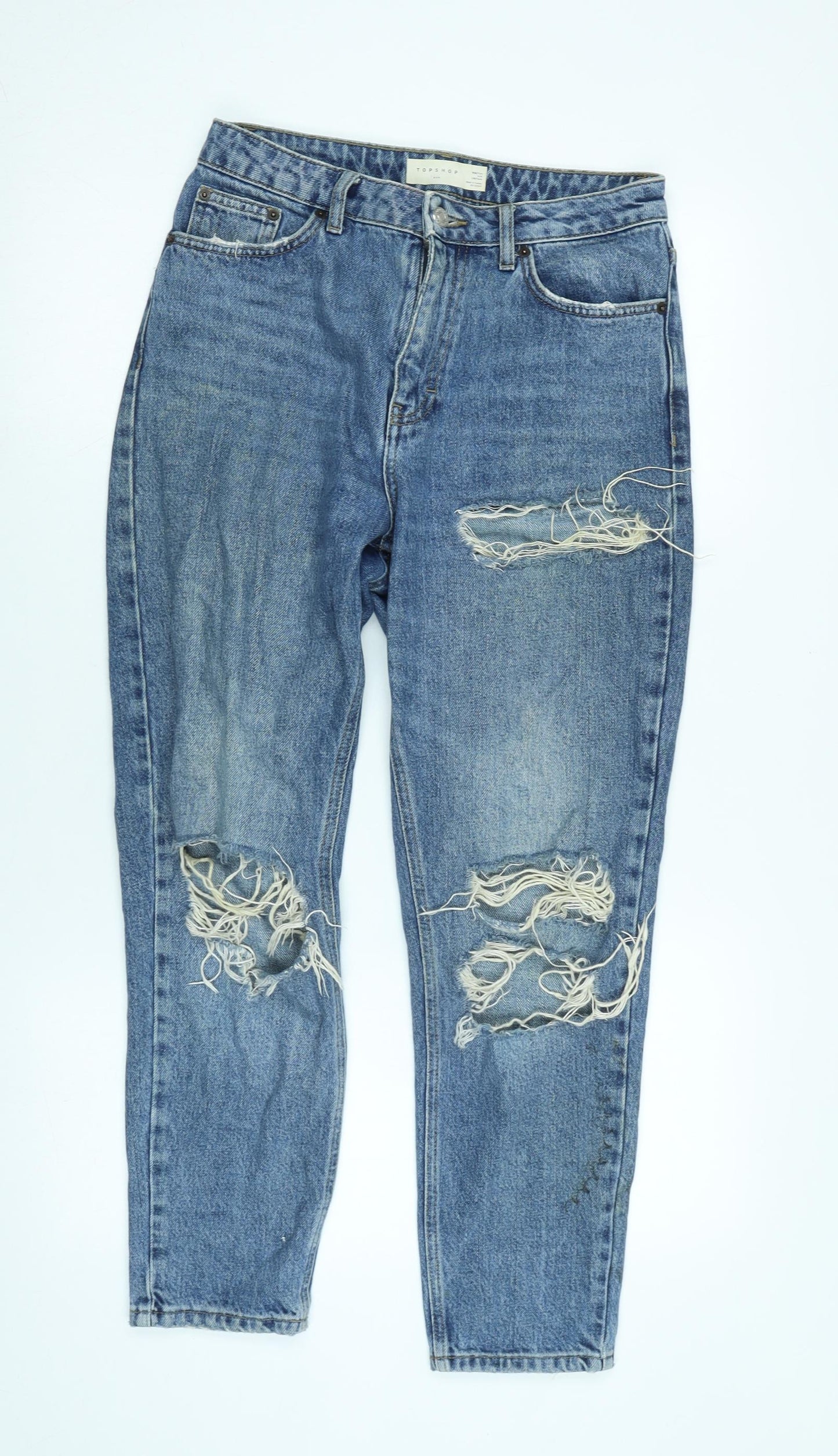 Womens UK Size 28 in Topshop Regular Fit Straight Blue Jeans