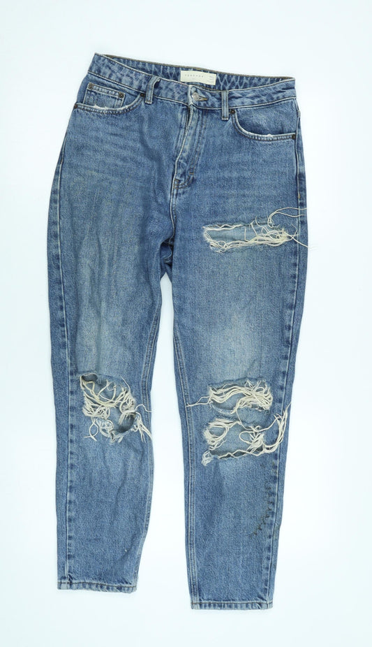 Womens UK Size 28 in Topshop Regular Fit Straight Blue Jeans