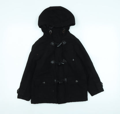 NEXT Boys Black Duffle Coat Coat Size 6 Years Zip