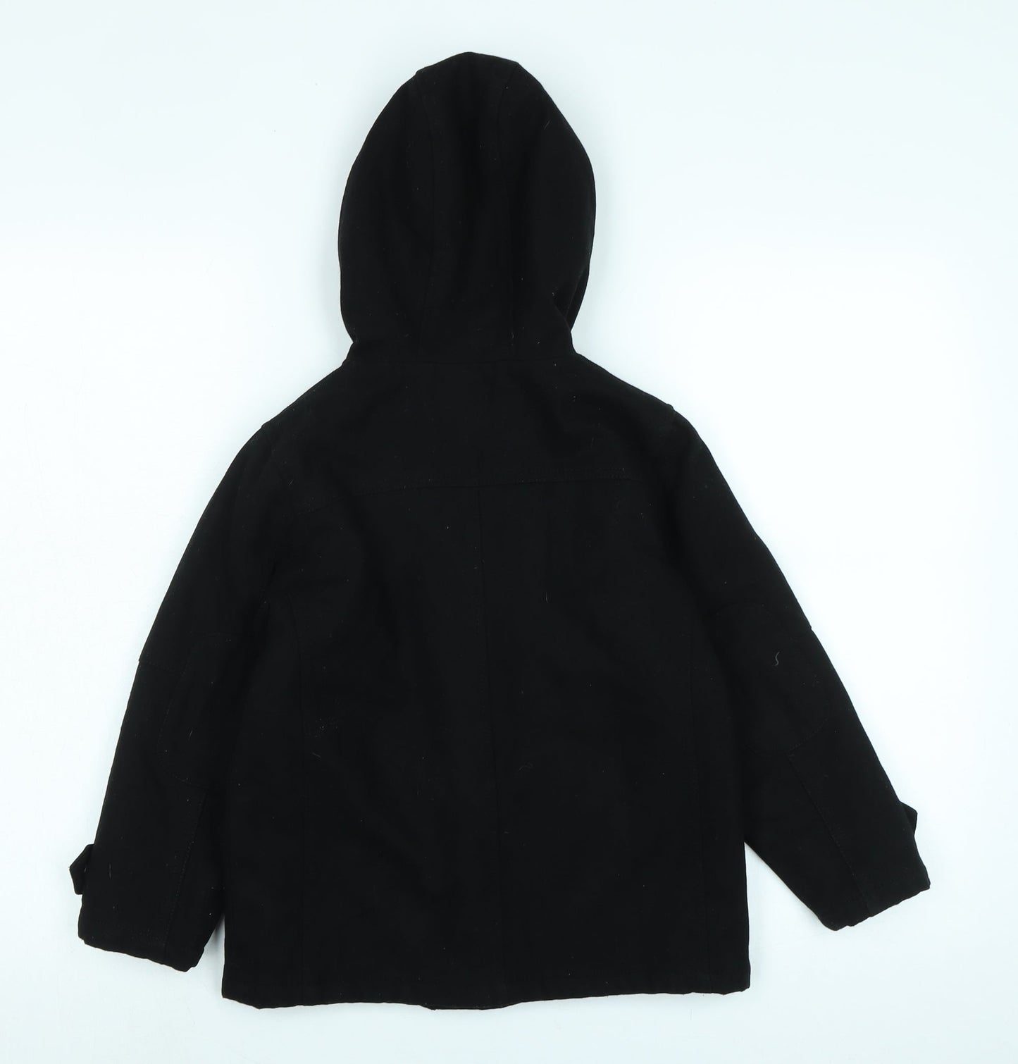 NEXT Boys Black Duffle Coat Coat Size 6 Years Zip