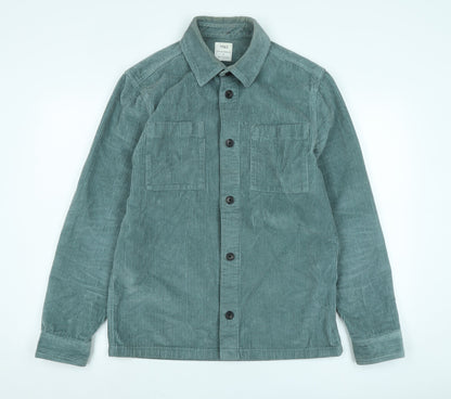 Womens UK Size S marks Blue Basic Button-Up