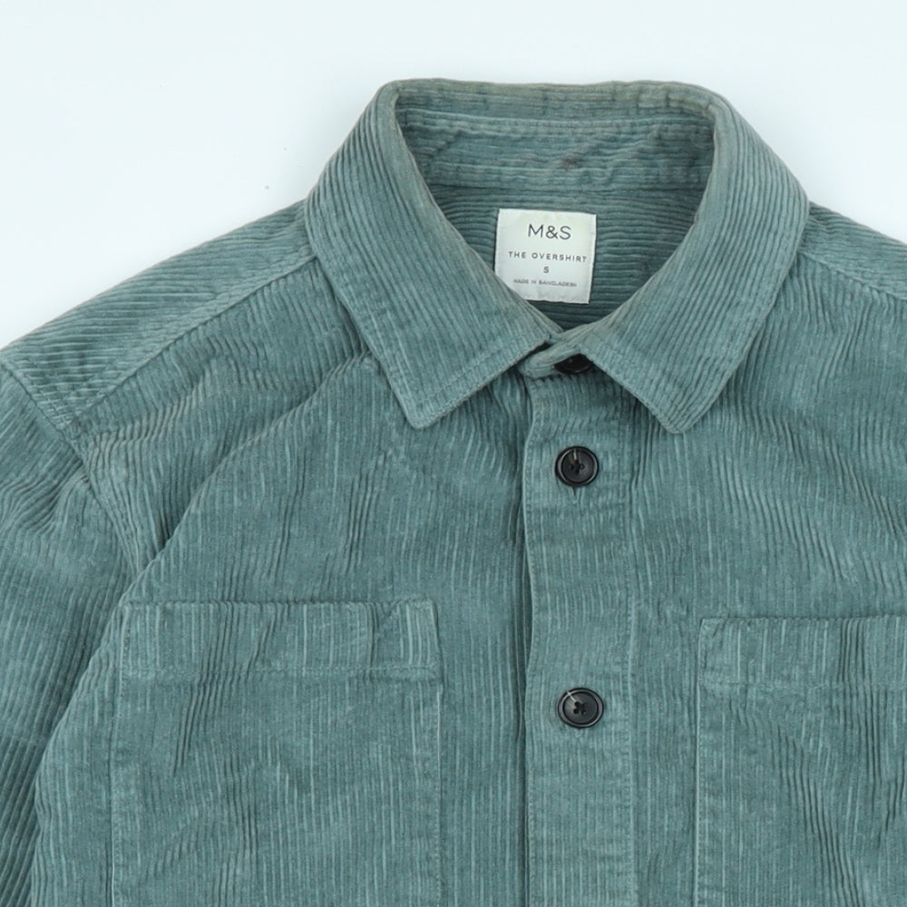 Womens UK Size S marks Blue Basic Button-Up
