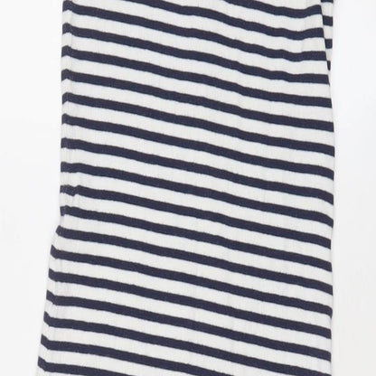 Brave Soul Womens Blue Striped Cotton Bodycon Size S Scoop Neck Pullover