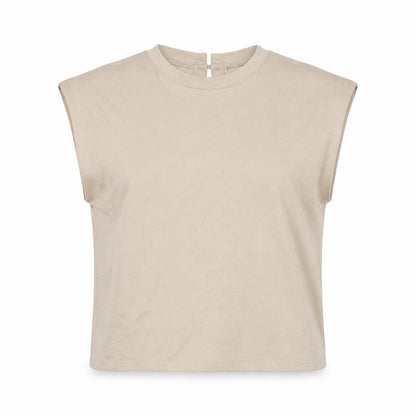 Womens UK Size S Zara Beige Basic T-Shirt
