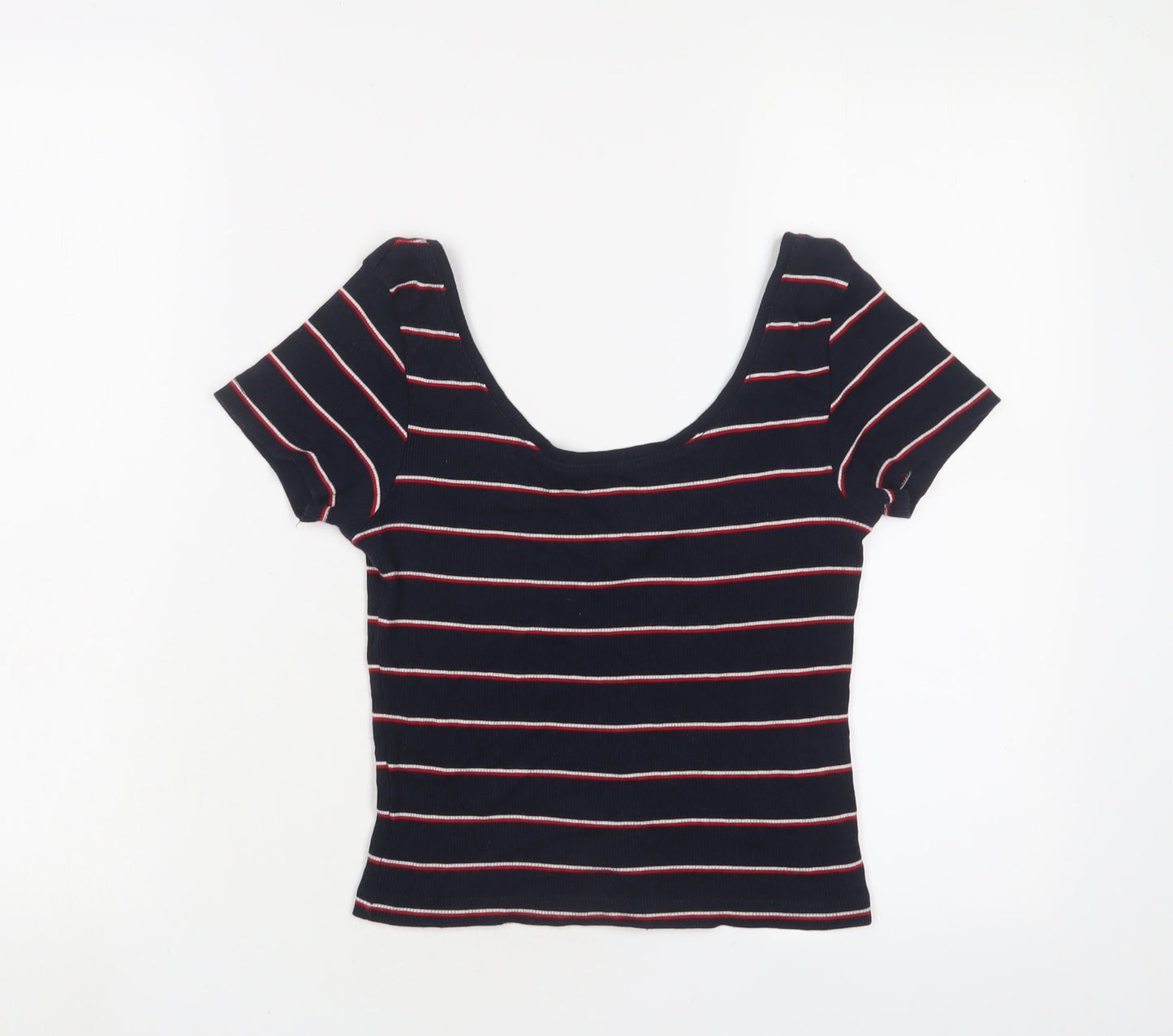 Womens UK Size S Pull&Bear Blue Basic T-Shirt