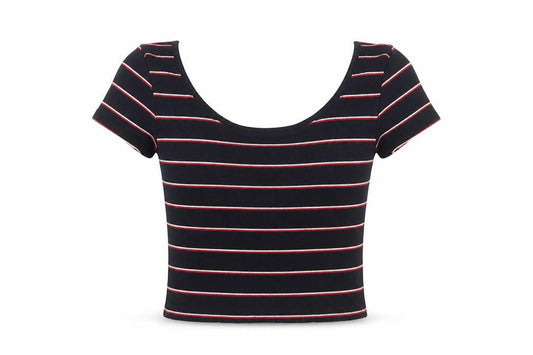 Womens UK Size S Pull&Bear Blue Basic T-Shirt