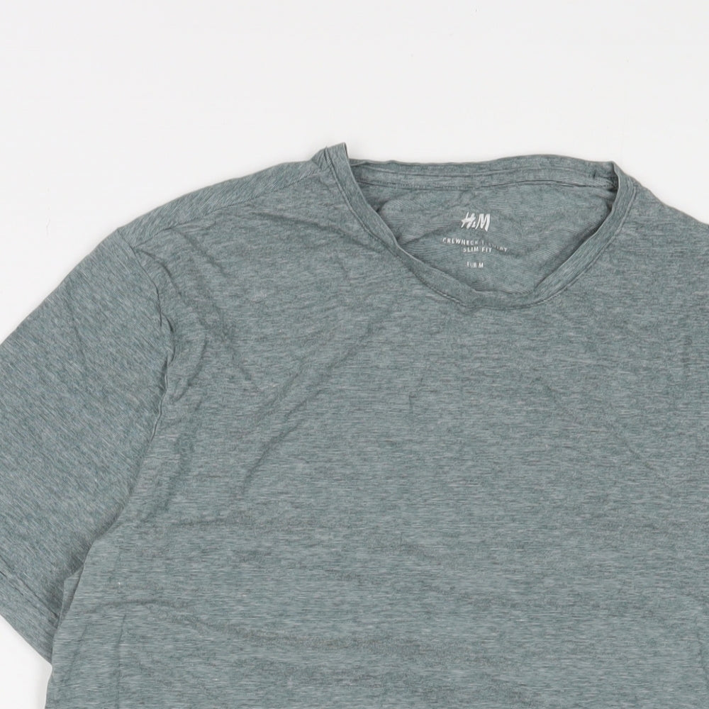 Mens UK Size M H&M Green  T-Shirt