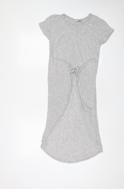 Womens UK Size S Zara Grey Tunic T-Shirt