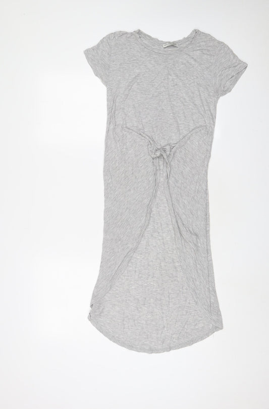 Womens UK Size S Zara Grey Tunic T-Shirt