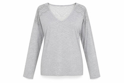 Marks and Spencer Womens Grey Solid Viscose Top Pyjama Top Size S - Lace
