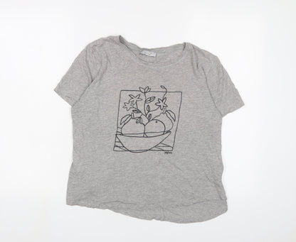 Womens UK Size 14 Marks and Spencer Grey Basic T-Shirt