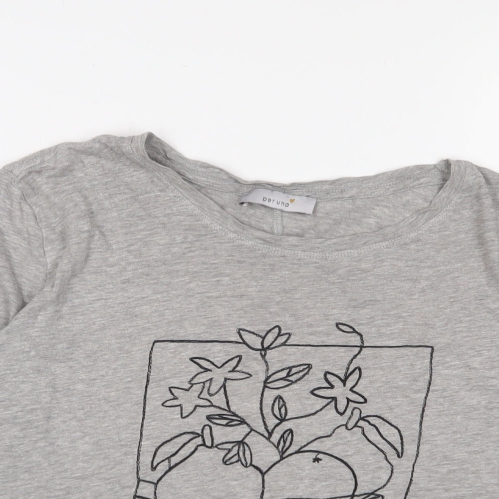 Womens UK Size 14 Marks and Spencer Grey Basic T-Shirt