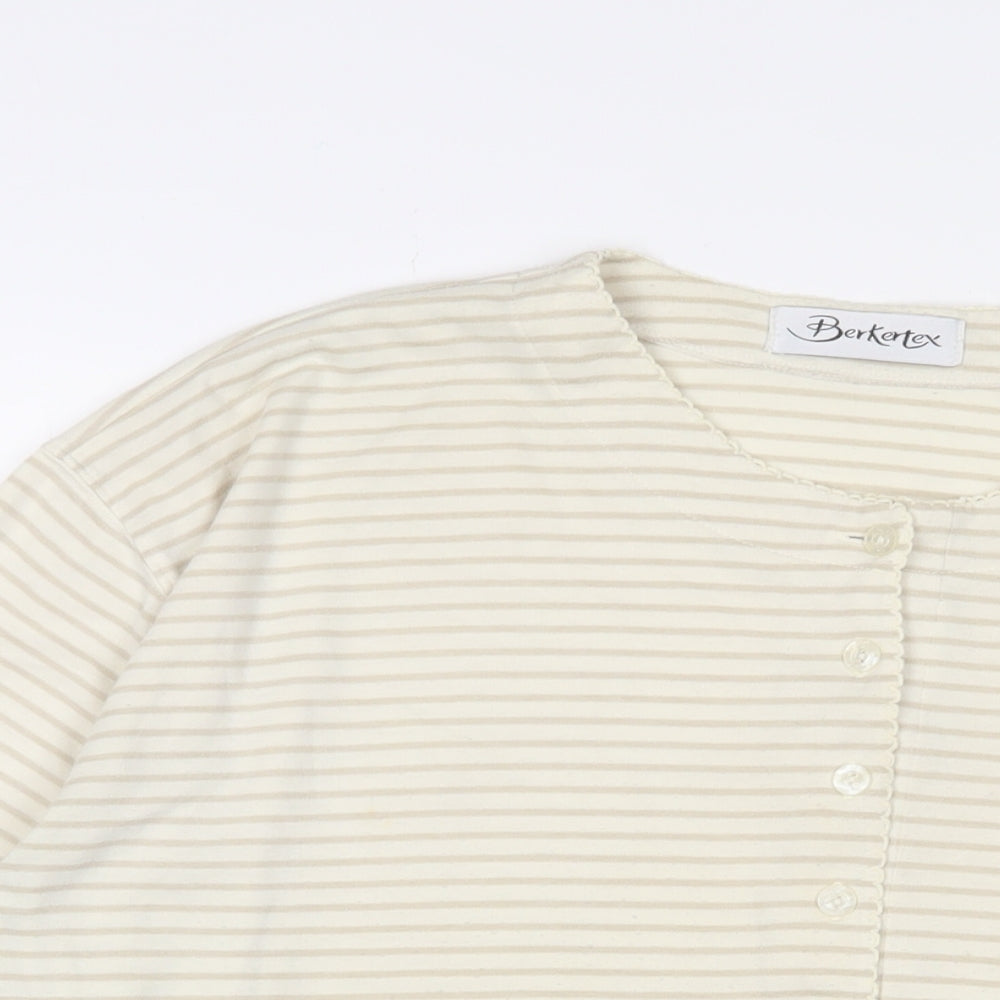 Womens UK Size 18 Berkertex Ivory Basic T-Shirt