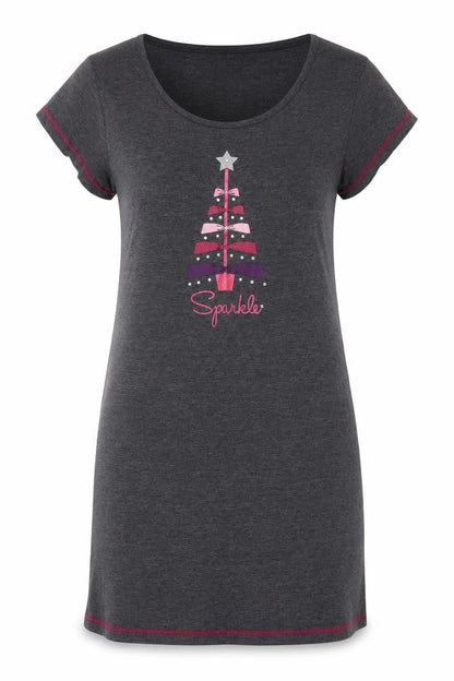 Love Cotton Womens Grey Solid Cotton Top Dress Size 12 - Sparkle