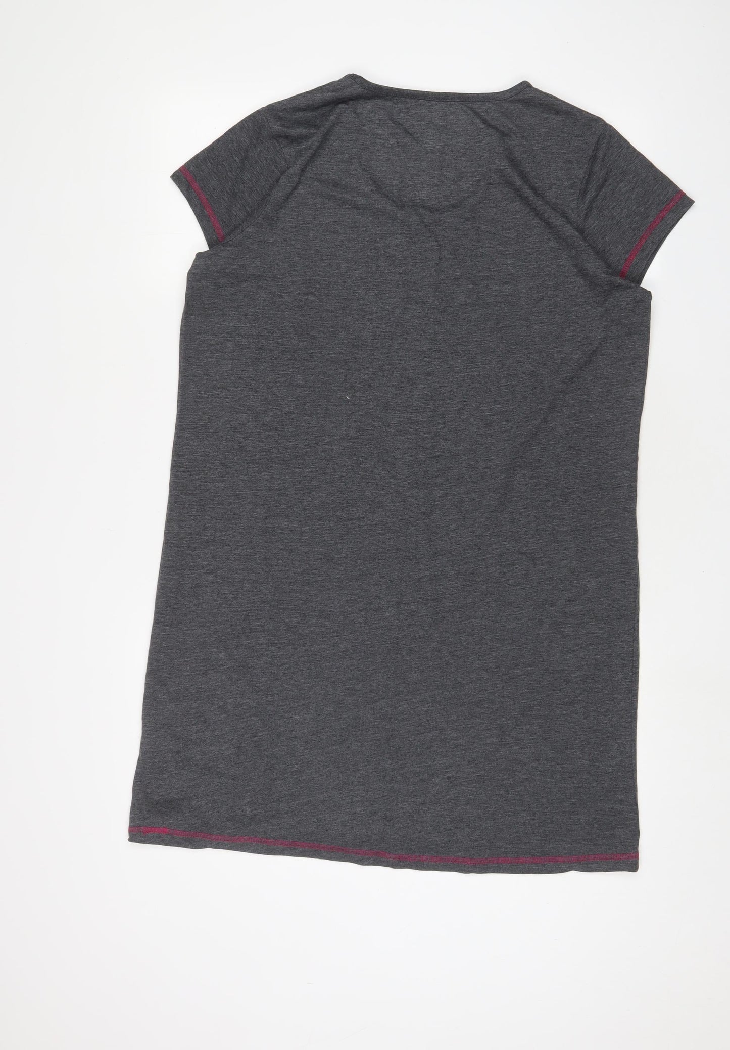Love Cotton Womens Grey Solid Cotton Top Dress Size 12 - Sparkle