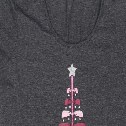Love Cotton Womens Grey Solid Cotton Top Dress Size 12 - Sparkle