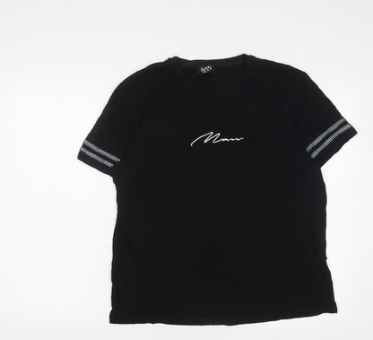 Mens UK Size L Boohoo Black  T-Shirt