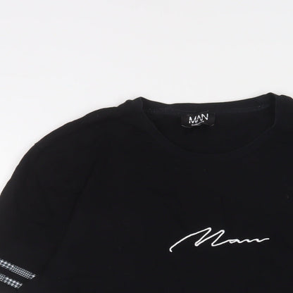 Mens UK Size L Boohoo Black  T-Shirt