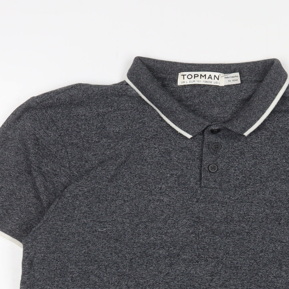 Mens UK Size L Topman Cotton Polo Shirt