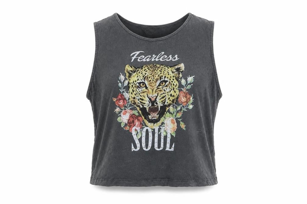 Womens UK Size 8 New Look Grey Cropped Tank