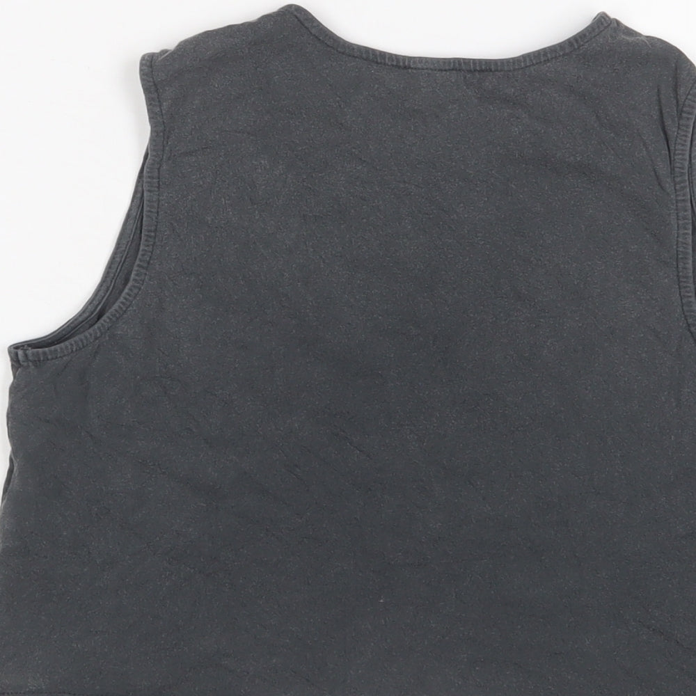 Womens UK Size 8 New Look Grey Cropped Tank