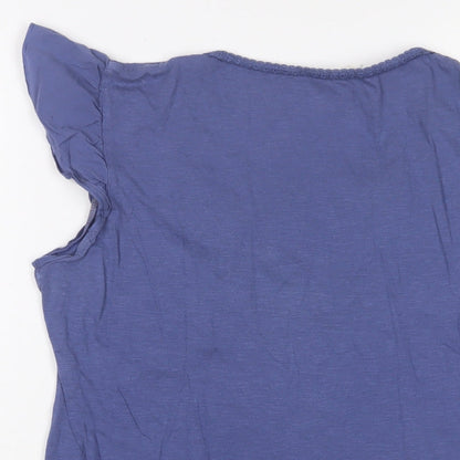 Marks and Spencer Womens Purple Cotton Basic T-Shirt Size 14 Collared