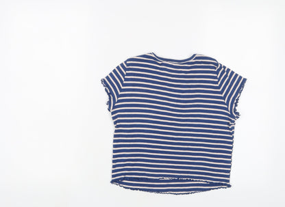 Womens UK Size 10 Topshop Blue Cropped T-Shirt