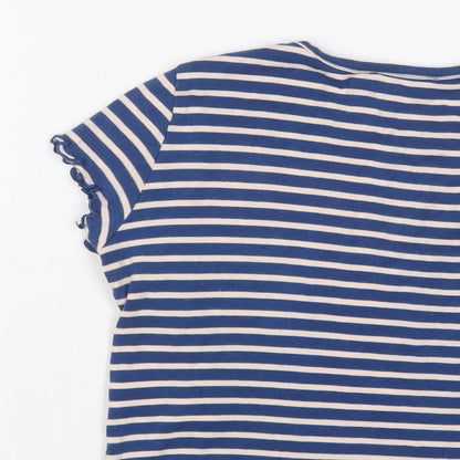 Womens UK Size 10 Topshop Blue Cropped T-Shirt