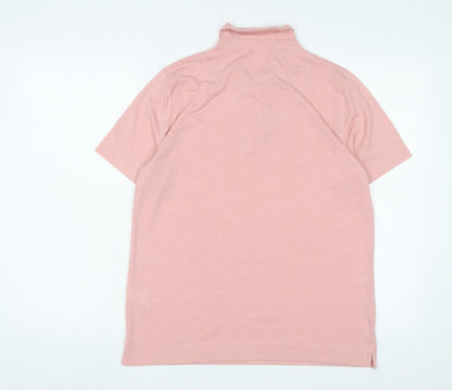 PENNY PLAIN Womens Pink Polyester Basic Polo Size 14 Collared