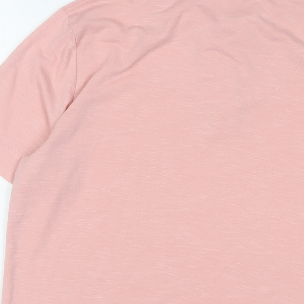 PENNY PLAIN Womens Pink Polyester Basic Polo Size 14 Collared