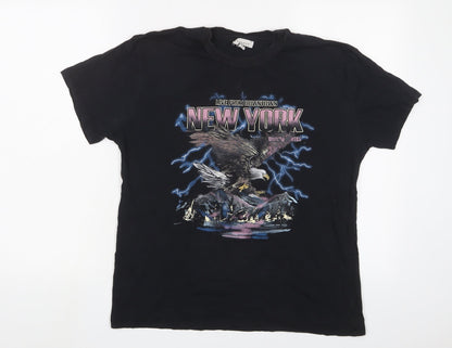 Womens UK Size 8 Topshop Black Basic T-Shirt