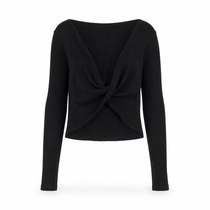 Womens UK Size 8 Topshop Black Cropped T-Shirt