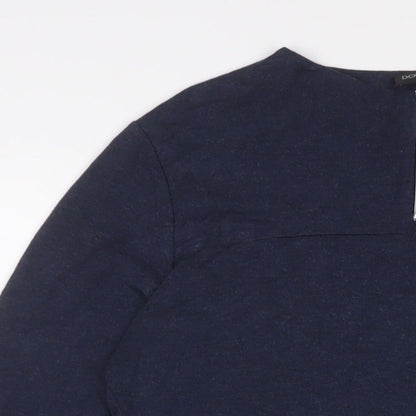 Doris Streich. Womens Blue Viscose Tunic T-Shirt Size 12 Crew Neck - Zips